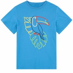 Stella McCartney Kids - Boys Ocean Blue 'Toucan' Cotton T.Shirt